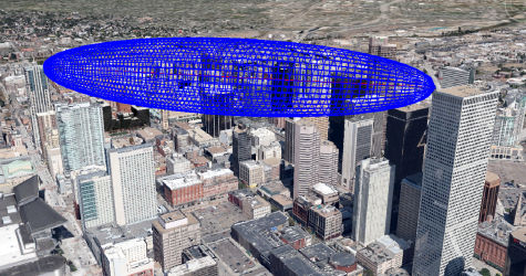 TAP Urban RF Path Showing LOS and 3D Fresnel Zone