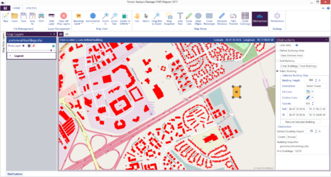 OSM (red) and Manual (yell0w) Building Obstructions