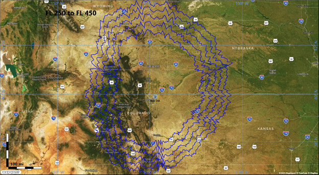 Air to Ground RF Coverage Contours