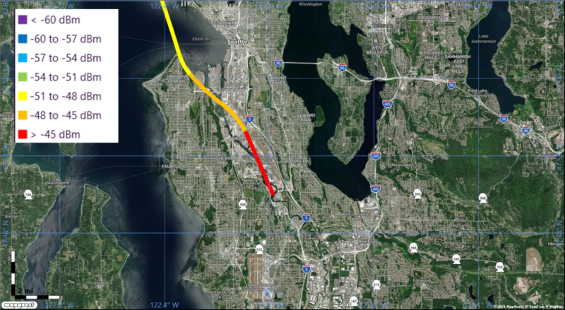 Flight Path RF Signal Strength Analysis