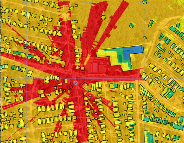 Urban Coverage Study Showing Building Losses