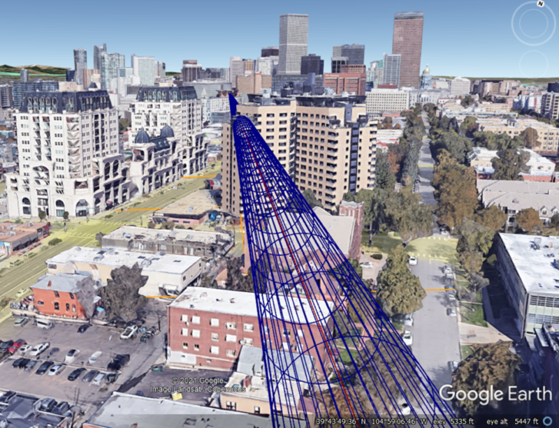 Microwave Path in 3D in Google Earth