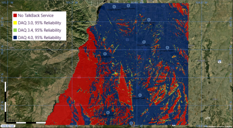 Area Coverage Showing Multiple DAQ Levels